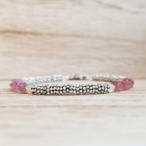 Pink Tourmaline Toggle Bracelet